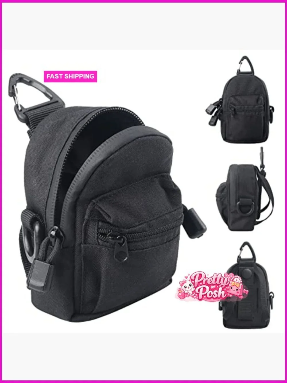 Tactical Compact EDC Pouch, 500D Nylon, Utility Zipper Pocket Organizer